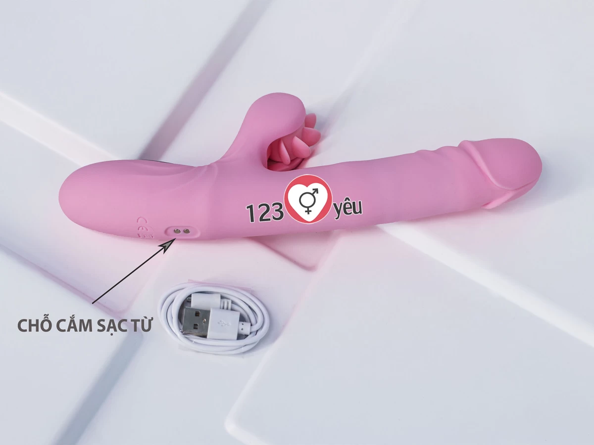 Máy massage Yeain Vibrators rung thụt có lưỡi liếm cảm ứng