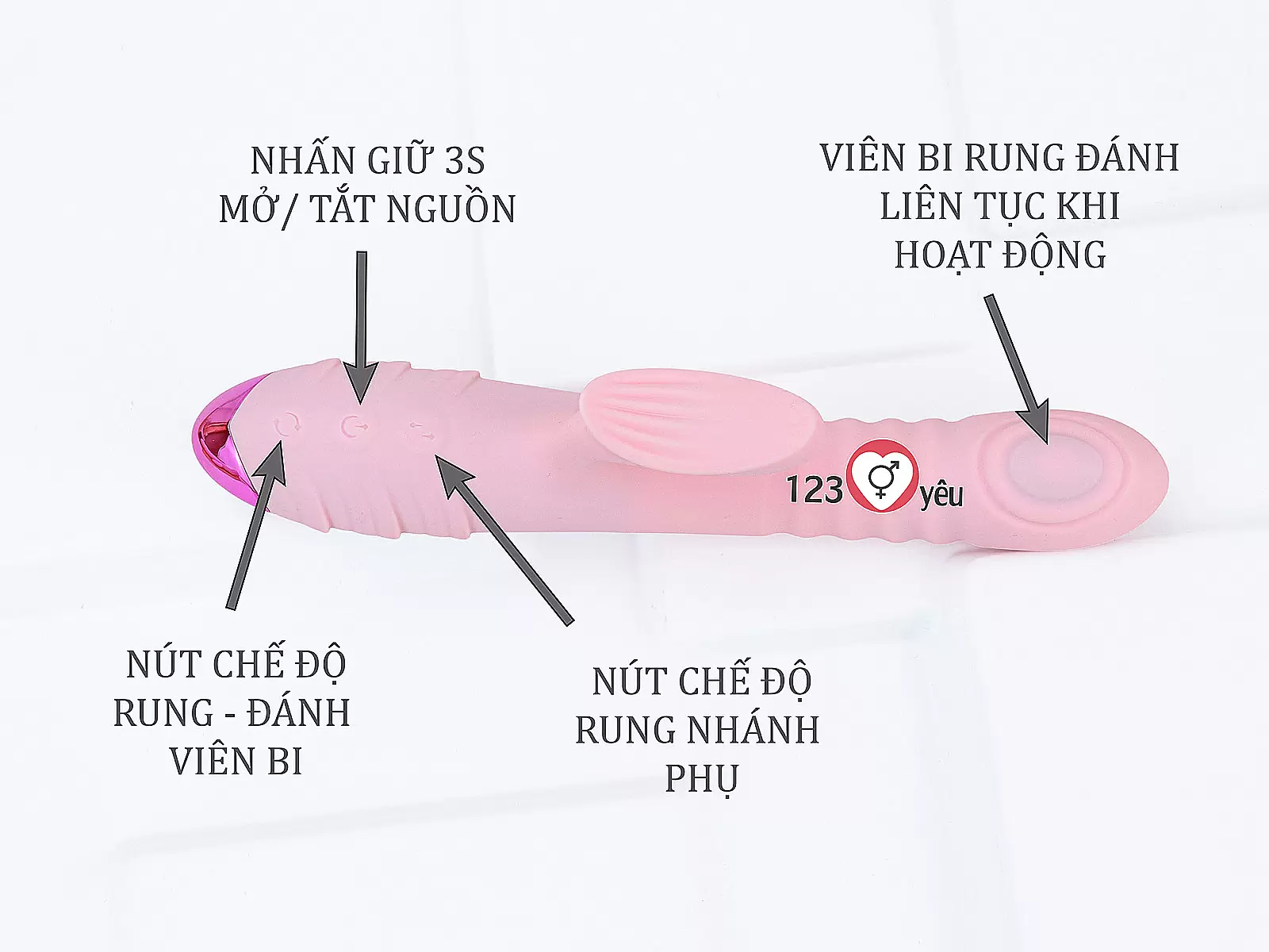 Dương vật giả đa năng Loveable Bird có nhánh rung mạnh mẽ