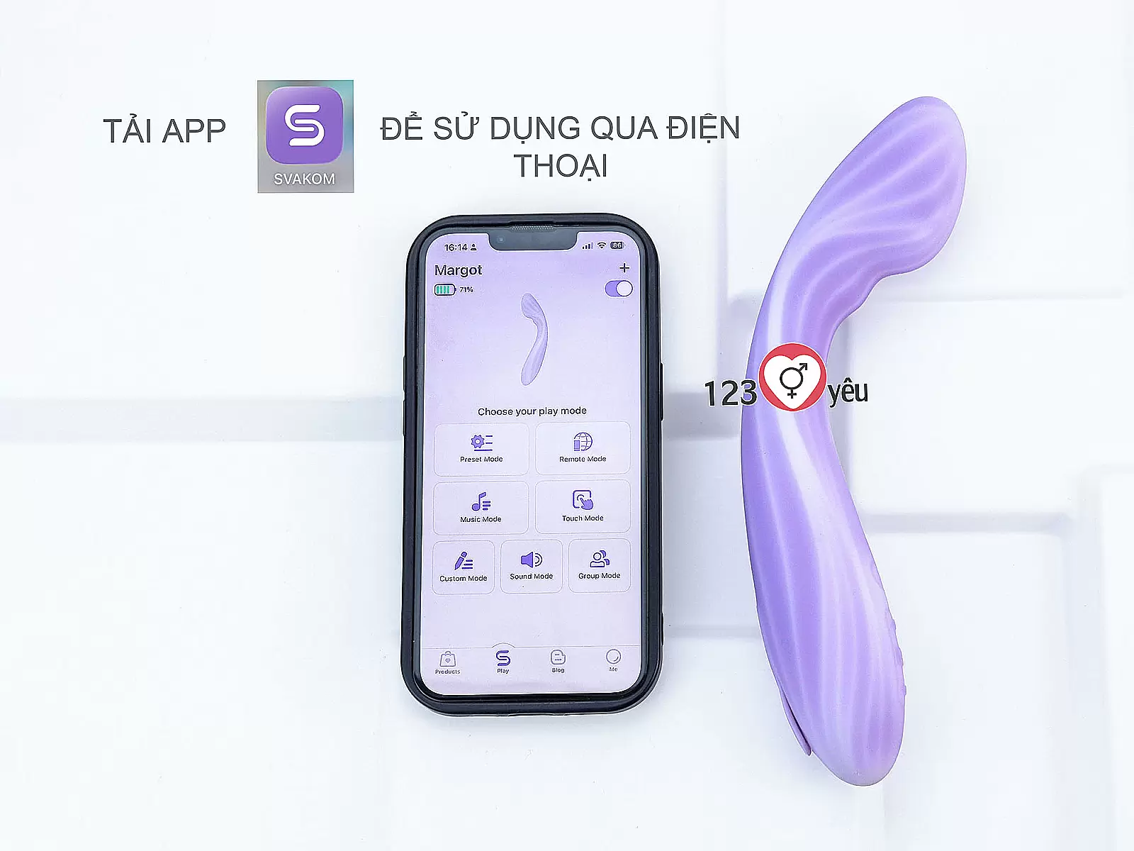 Máy massage Svakom Margot nhiều chế độ rung kết nối từ xa qua App điện thoại