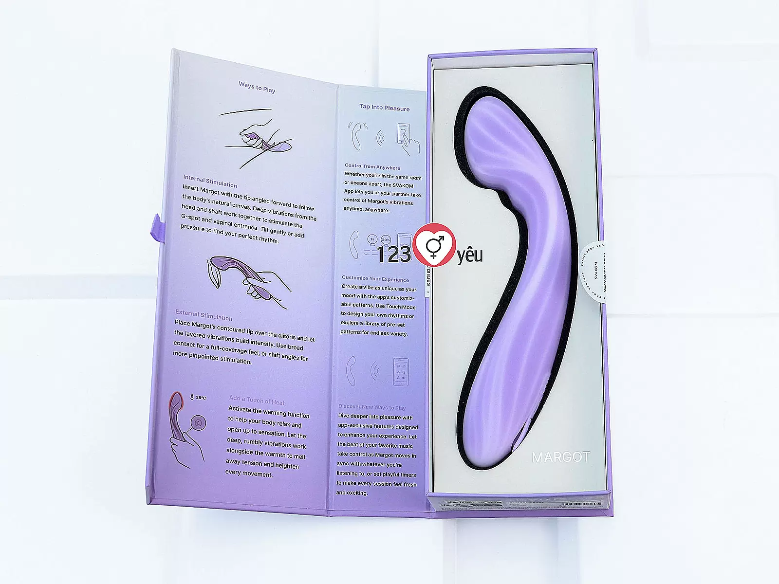 Máy massage Svakom Margot nhiều chế độ rung kết nối từ xa qua App điện thoại