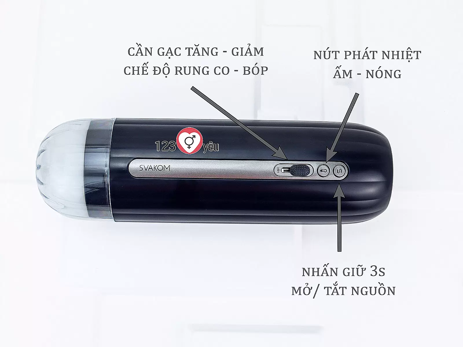 Âm Đạo Giả Svakom Hannes NEO Cao Cấp Rung Mút Phát Nhiệt, Xài App Điện Thoại