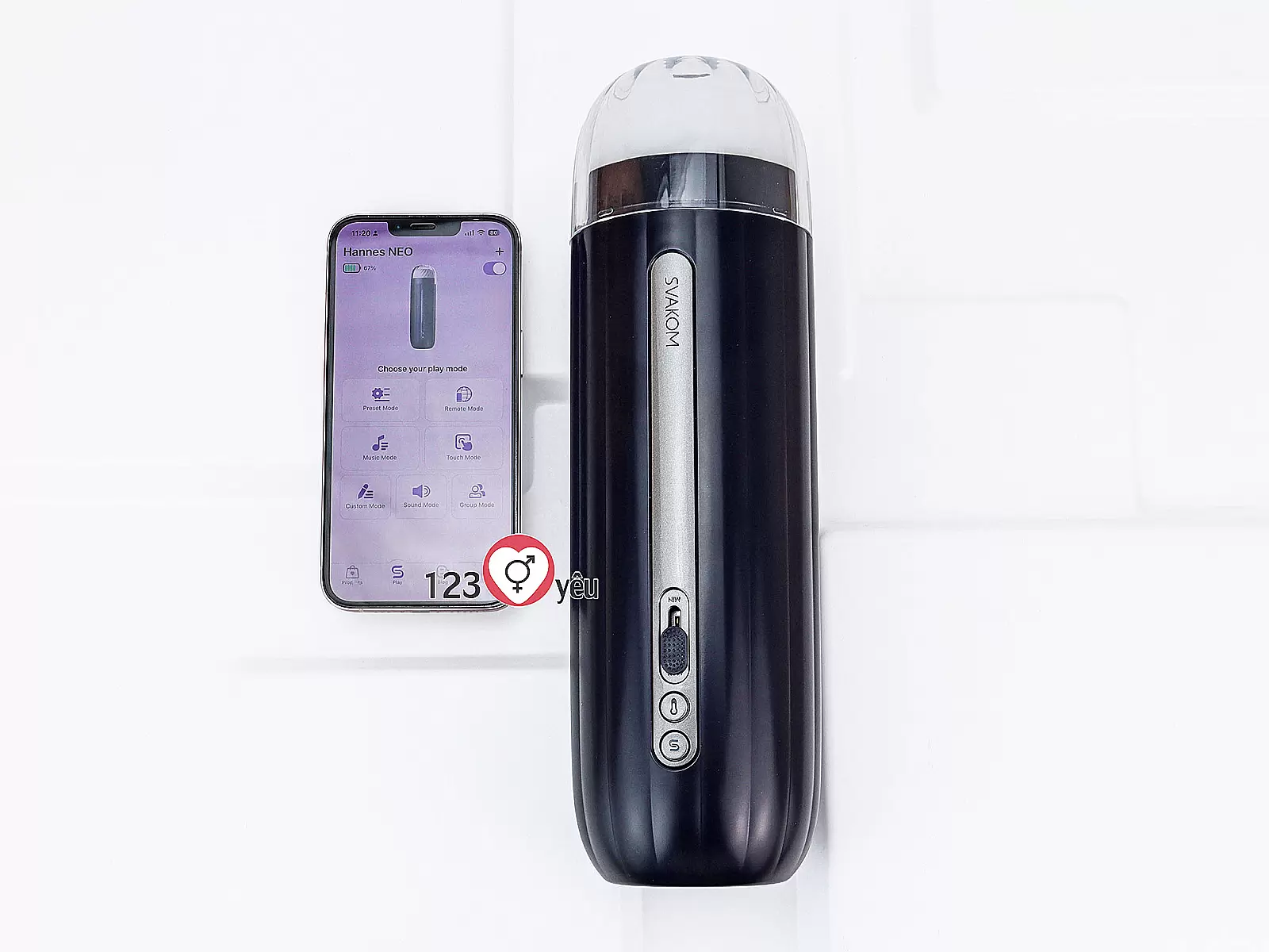 Âm Đạo Giả Svakom Hannes NEO Cao Cấp Rung Mút Phát Nhiệt, Xài App Điện Thoại