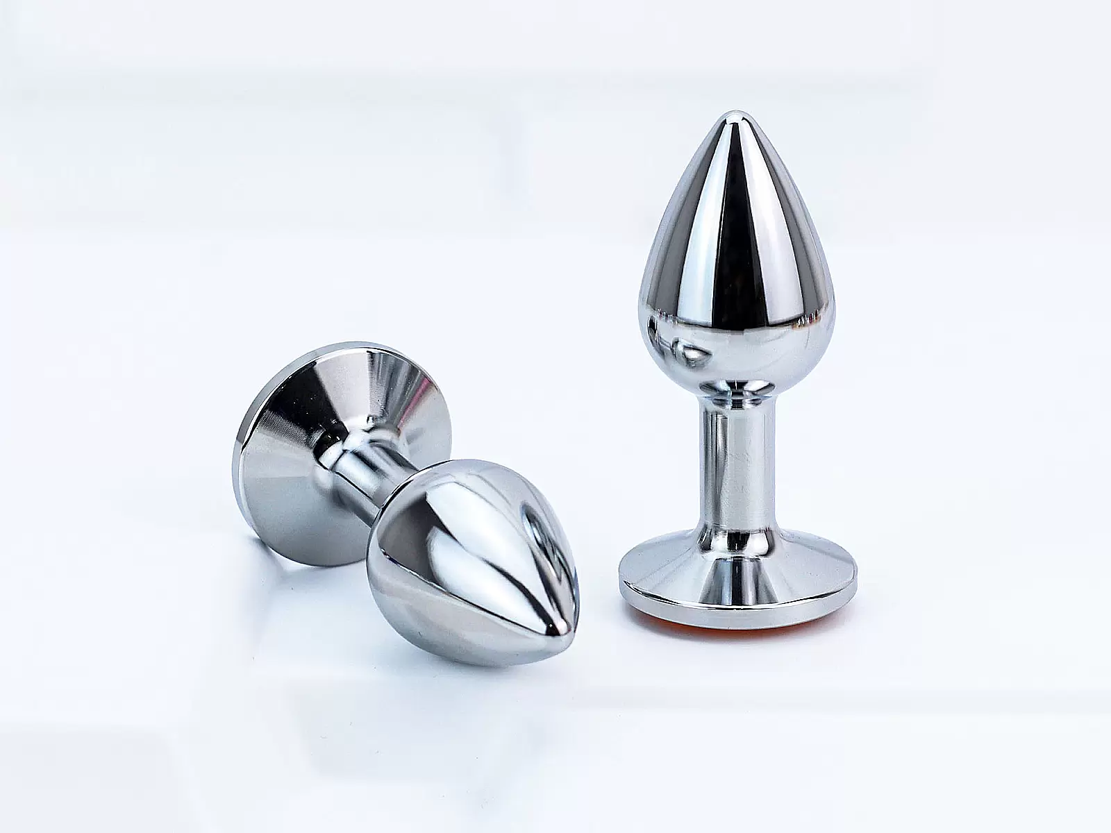 Plug inox 2.55cm đế pha lê nhiều màu – size S nhỏ gọn