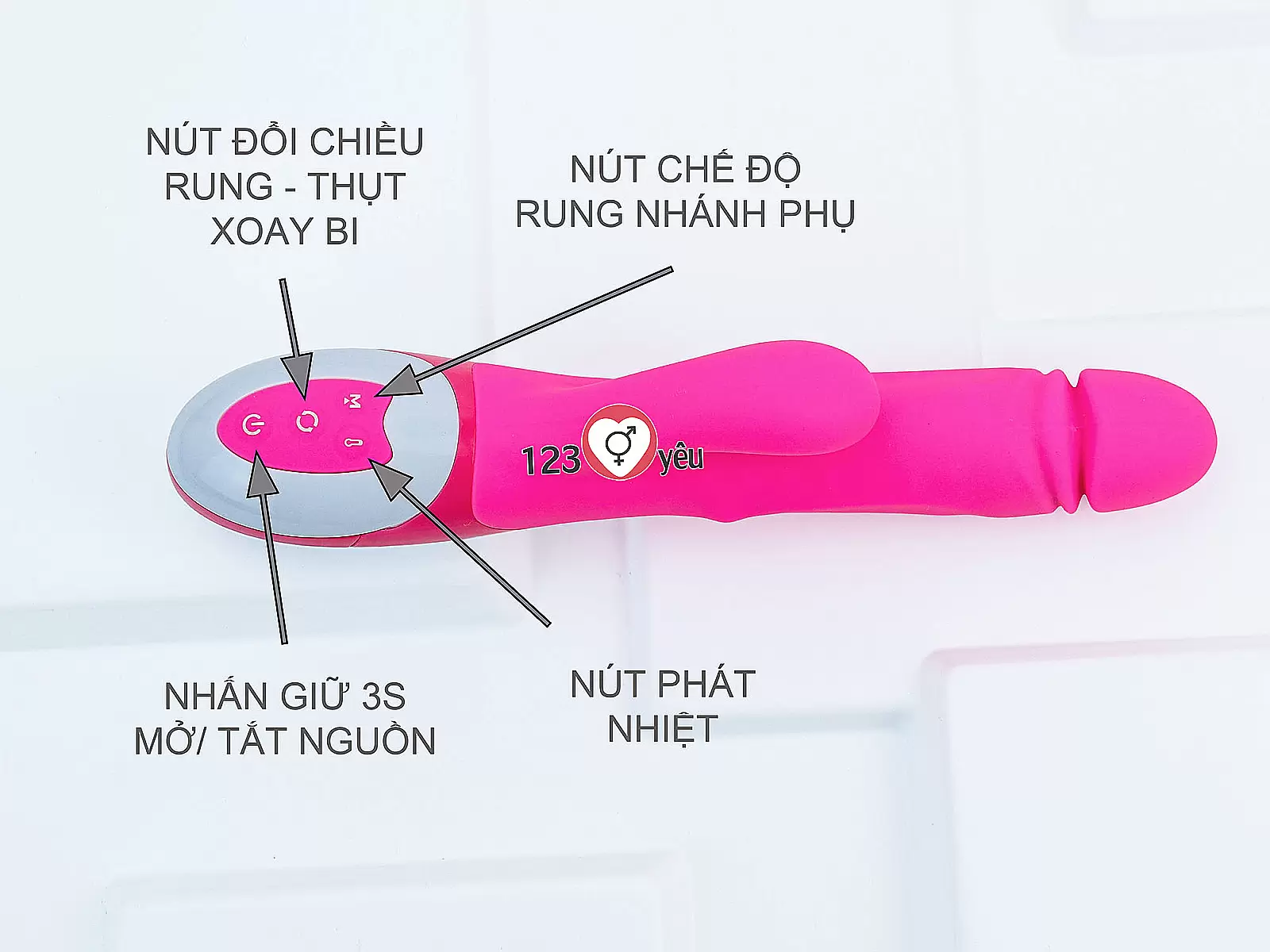 Dương vật giả đa năng Nalone Wave rung, xoay, thụt làm ấm sử dụng pin sạc