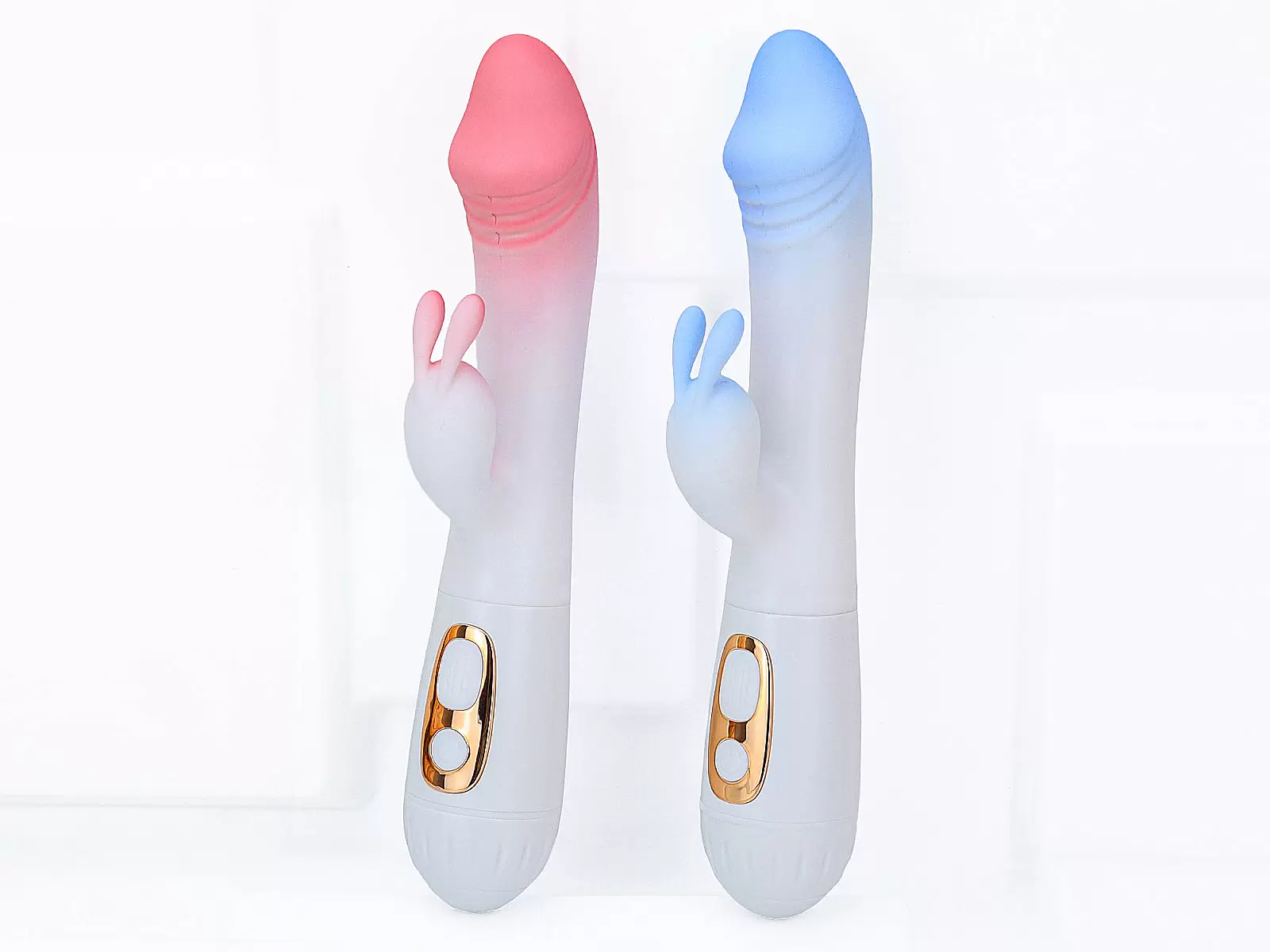 Dương vật giả đa năng có nhánh tai thỏ JIUAI pin sạc