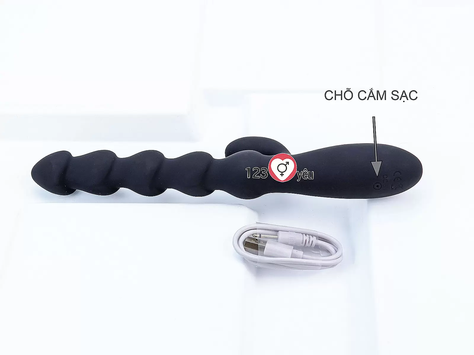 Máy rung mát xa hậu môn 2 nhánh pin sạc