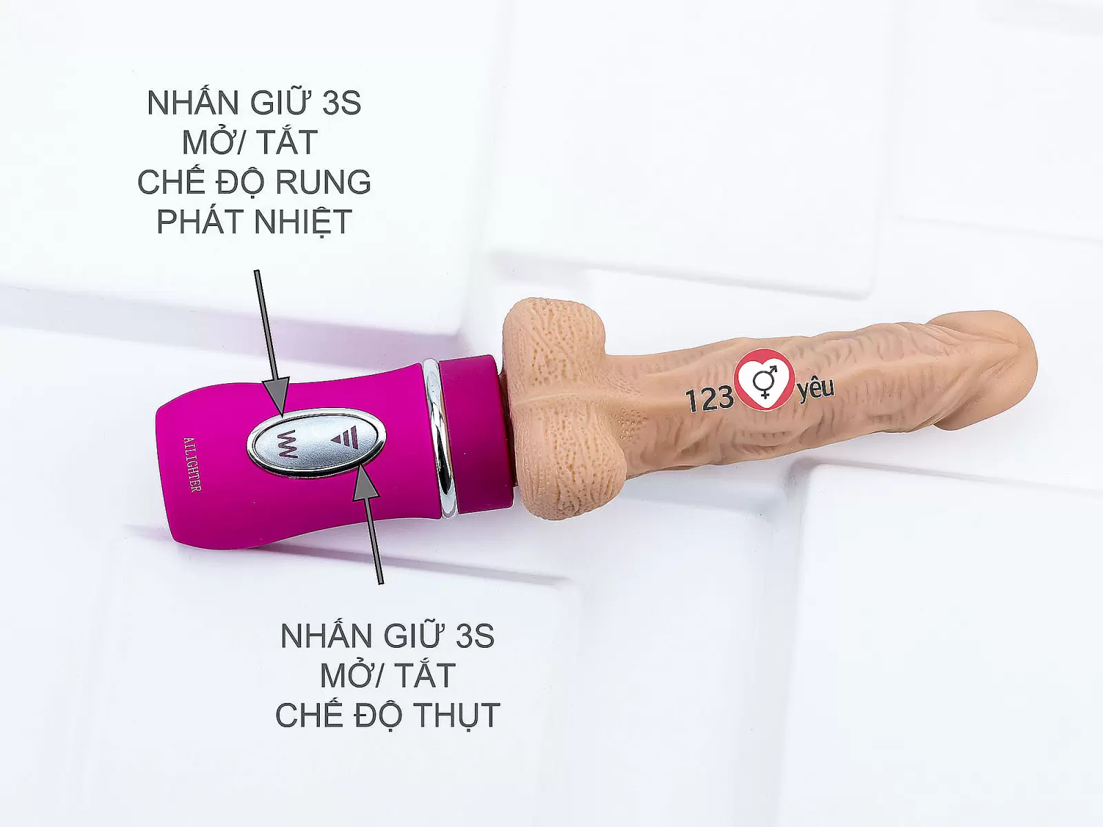 Dương vật giả Ailighter rung, thụt, phát nhiệt