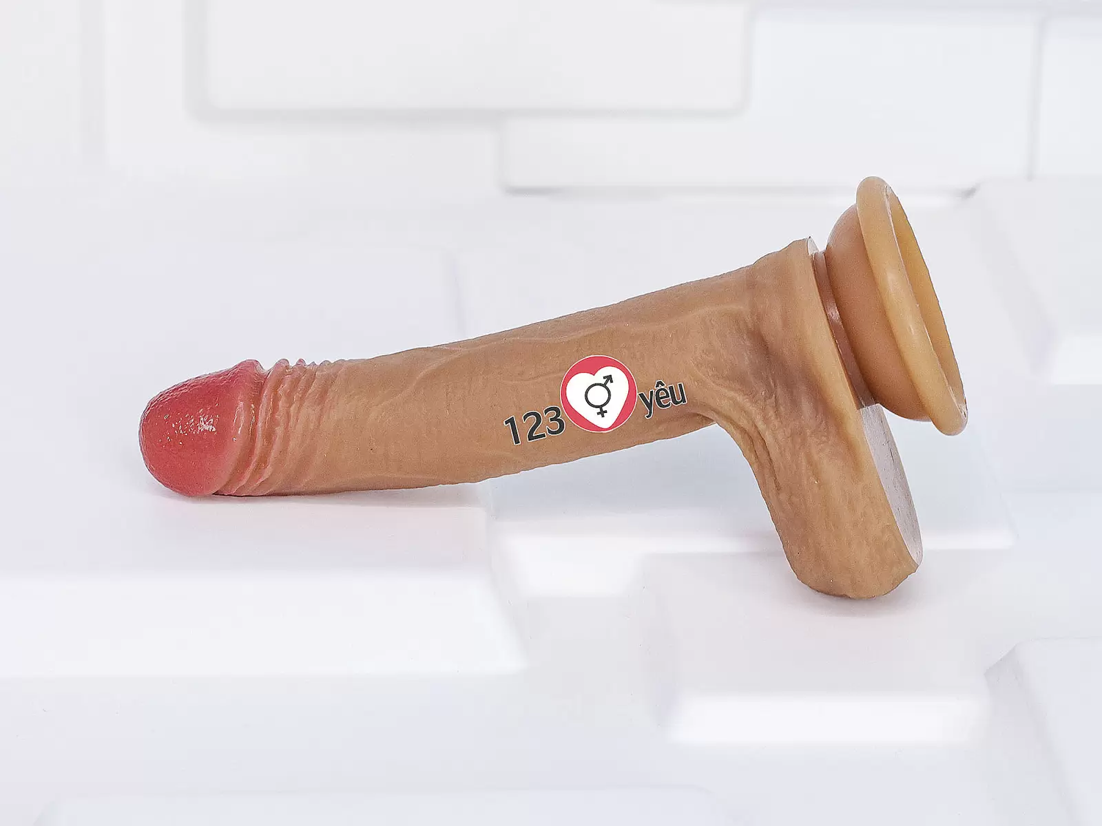 Dương vật giả có đế Lovetoy 7 inch da nâu siêu mềm
