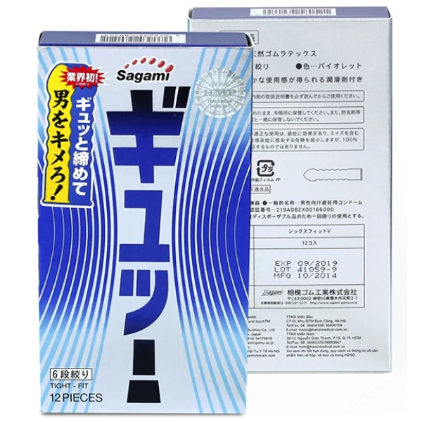 Bao cao su Sagami tight fit hộp 12 bao