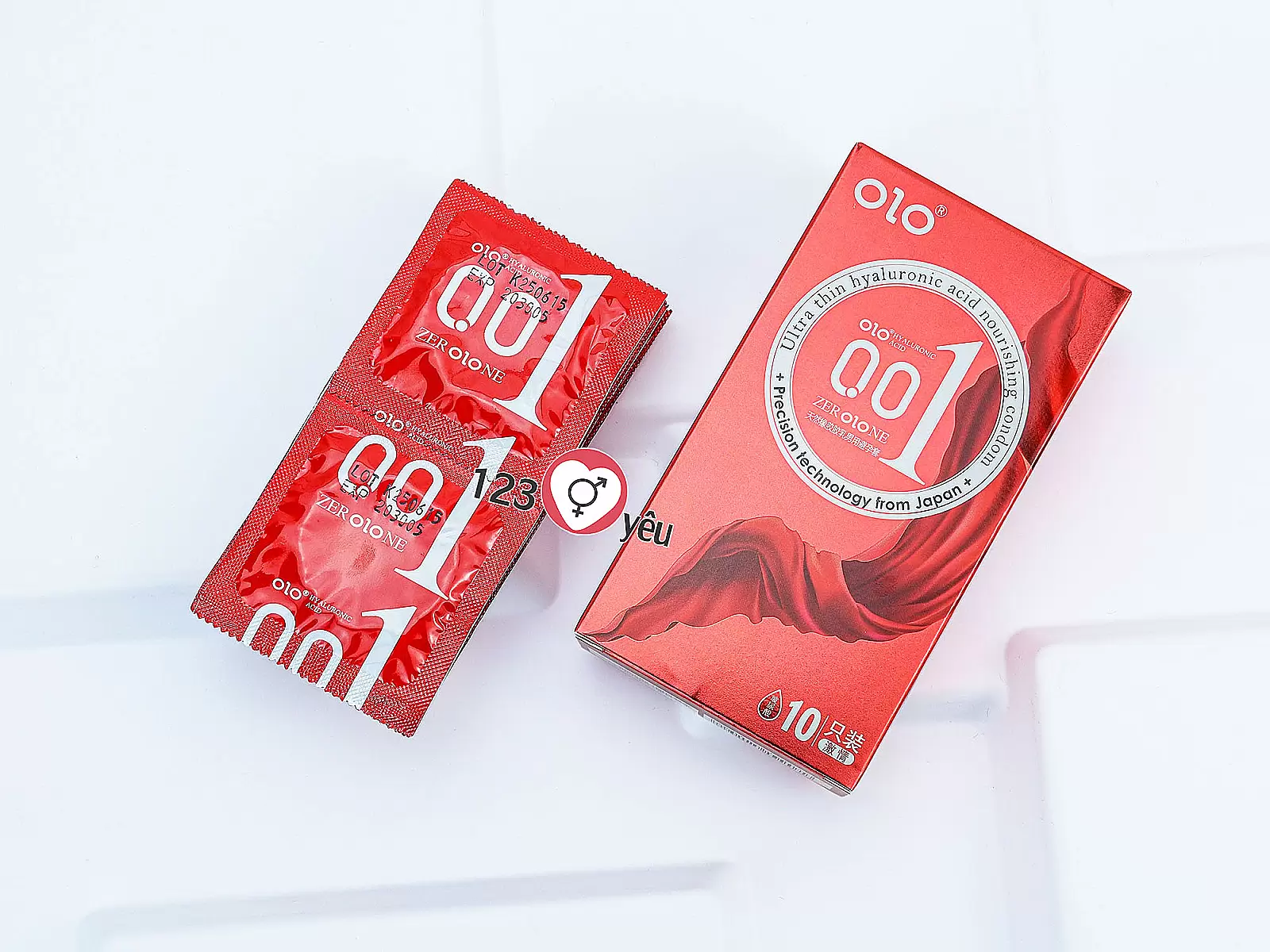 Bao cao su OLO Thin 001 Square Red gai nổi đặc biệt, siêu mỏng