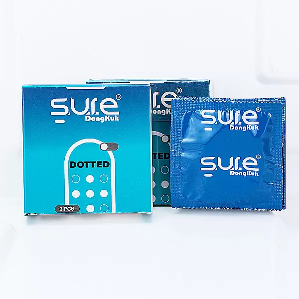 Bao cao su Sure Dongkuk Dotted 3 bao bề mặt gai nổi ma sát kích thích