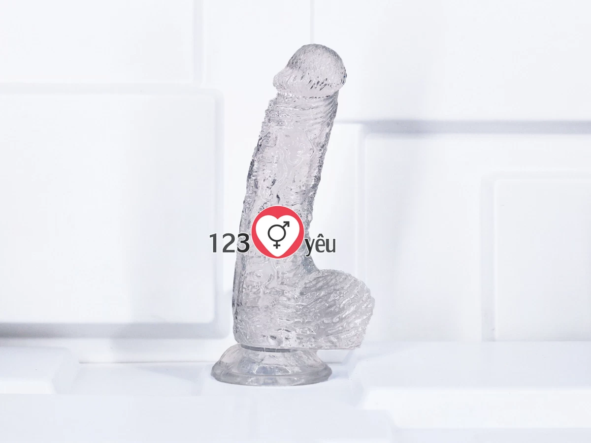 Dương vật giả có đế trong suốt Long Love size to