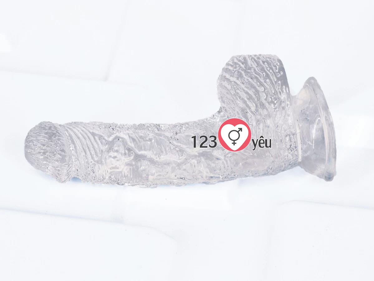 Dương vật giả có đế trong suốt Long Love size to