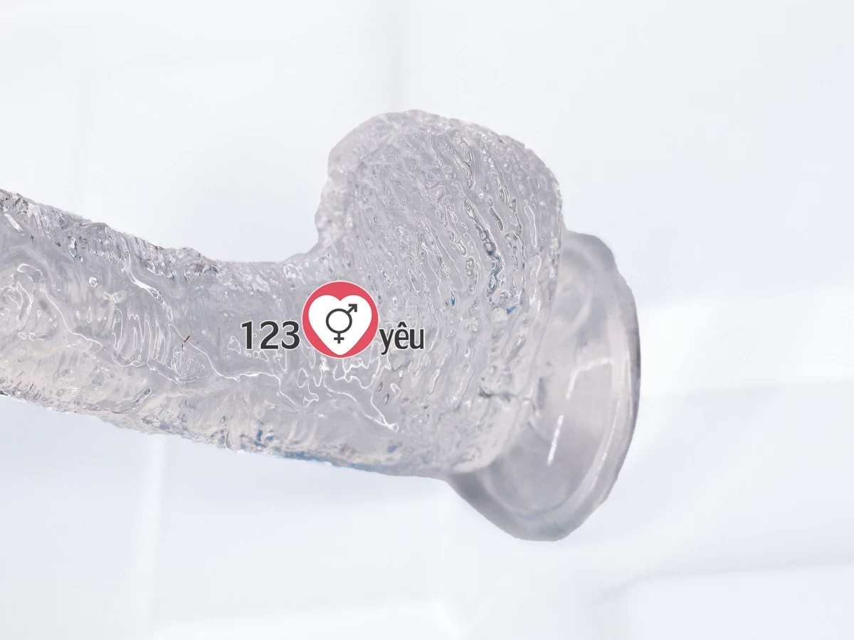 Dương vật giả có đế trong suốt Long Love size to