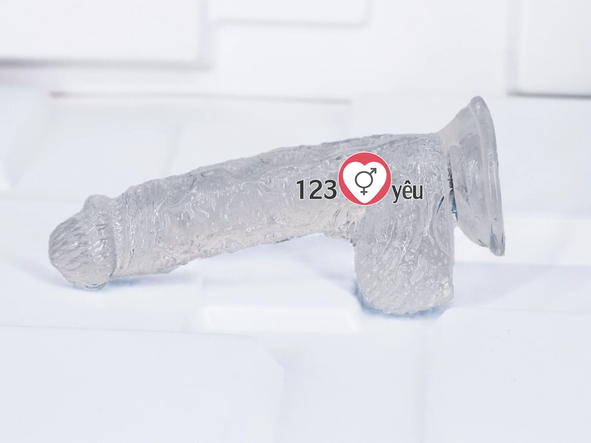 Dương vật giả có đế trong suốt Long Love size to