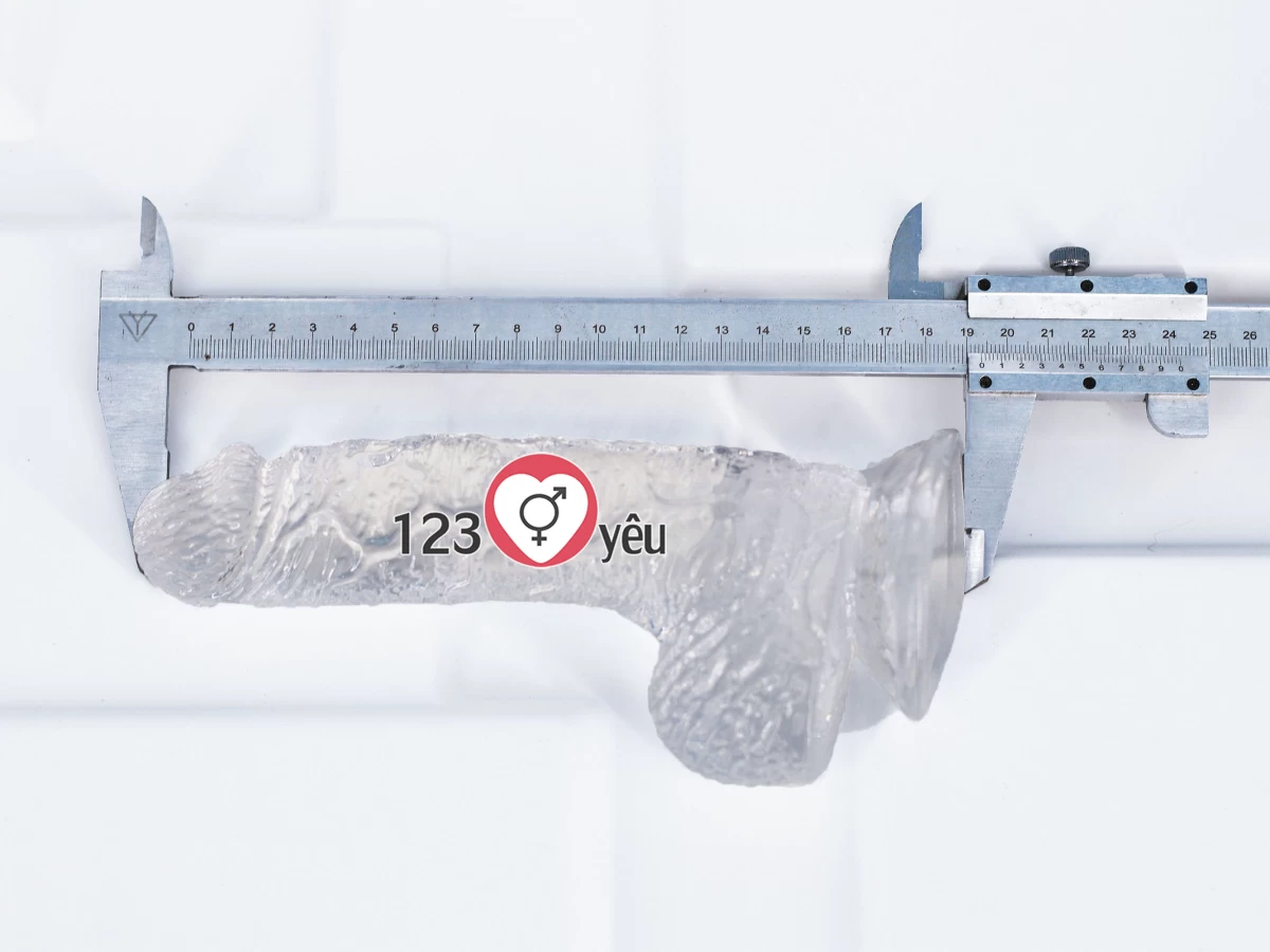 Dương vật giả có đế trong suốt Long Love size to