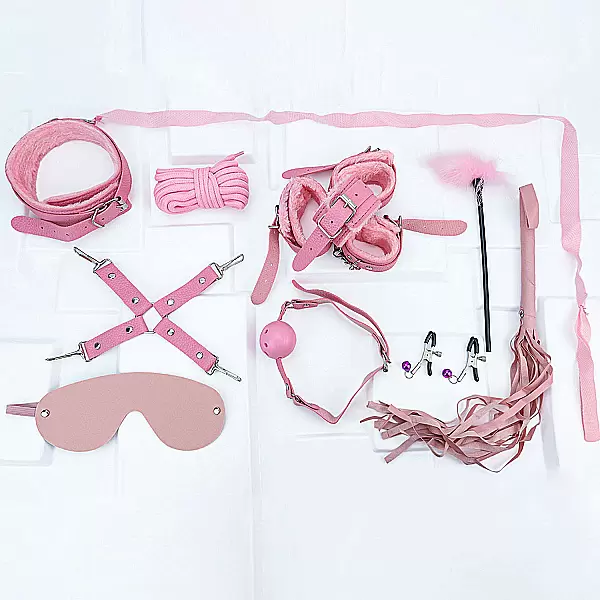 Bộ đồ chơi bạo dâm 10 món màu đen - hồng gợi cảm