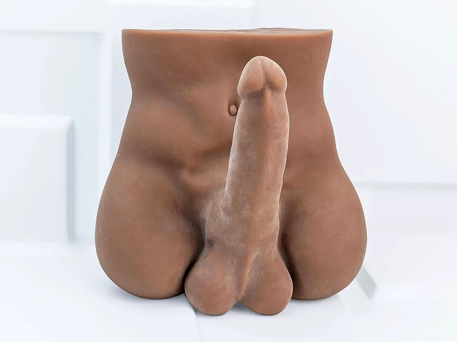 Búp bê bán thân nam màu nâu silicon mềm mại mạnh mẽ