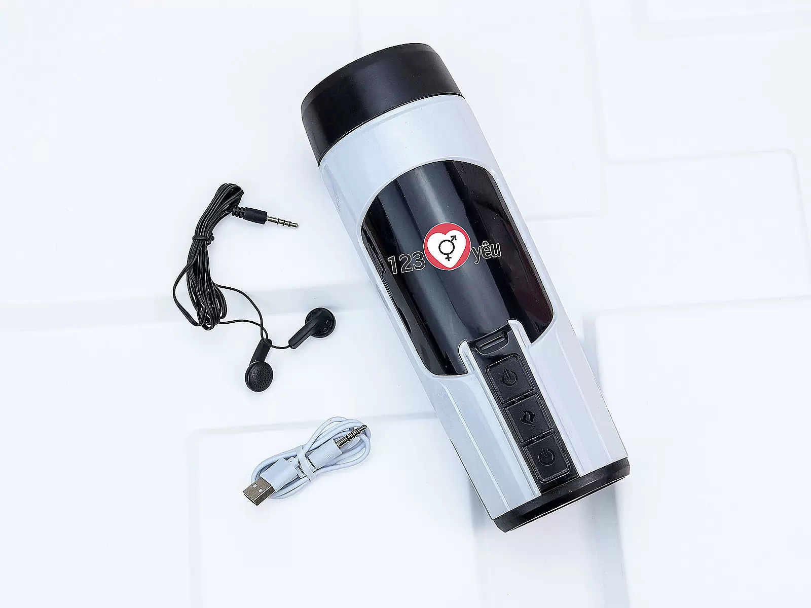 Cốc âm đạo giả Space rung, thụt, phát nhiệt,kèm tai nghe