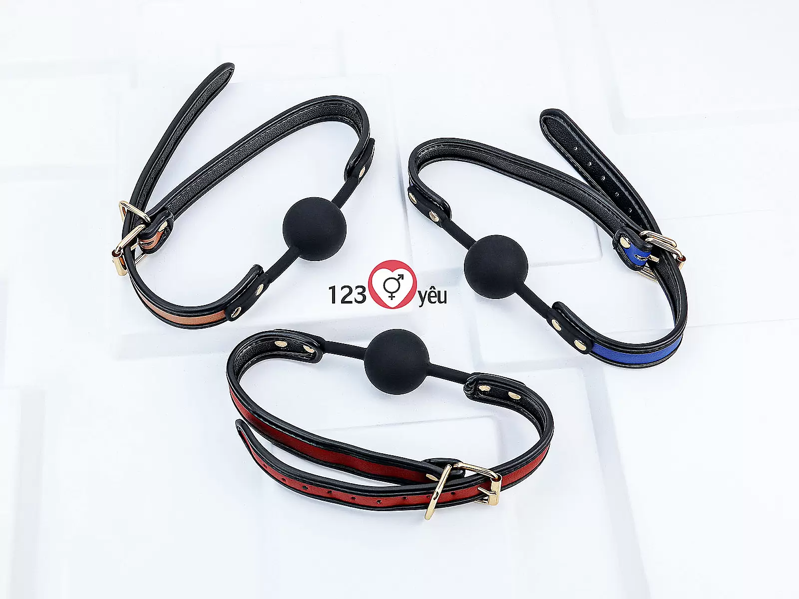 Đồ chơi bạo dâm khoá miệng silicon da 3 màu Luxury Fetish