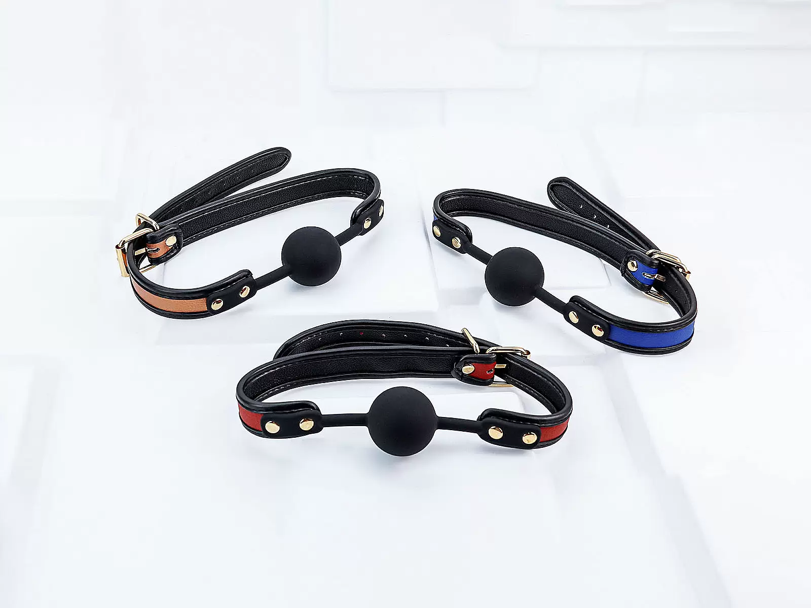 Đồ chơi bạo dâm khoá miệng silicon da 3 màu Luxury Fetish