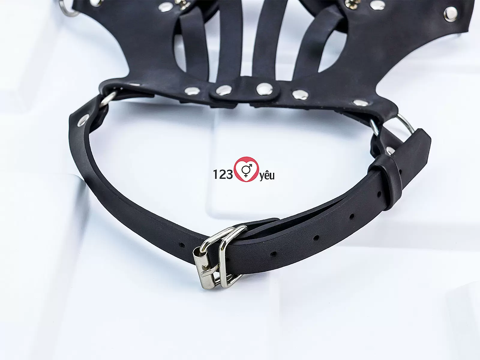 Đồ chơi tình yêu mặt nạ khóa miệng da