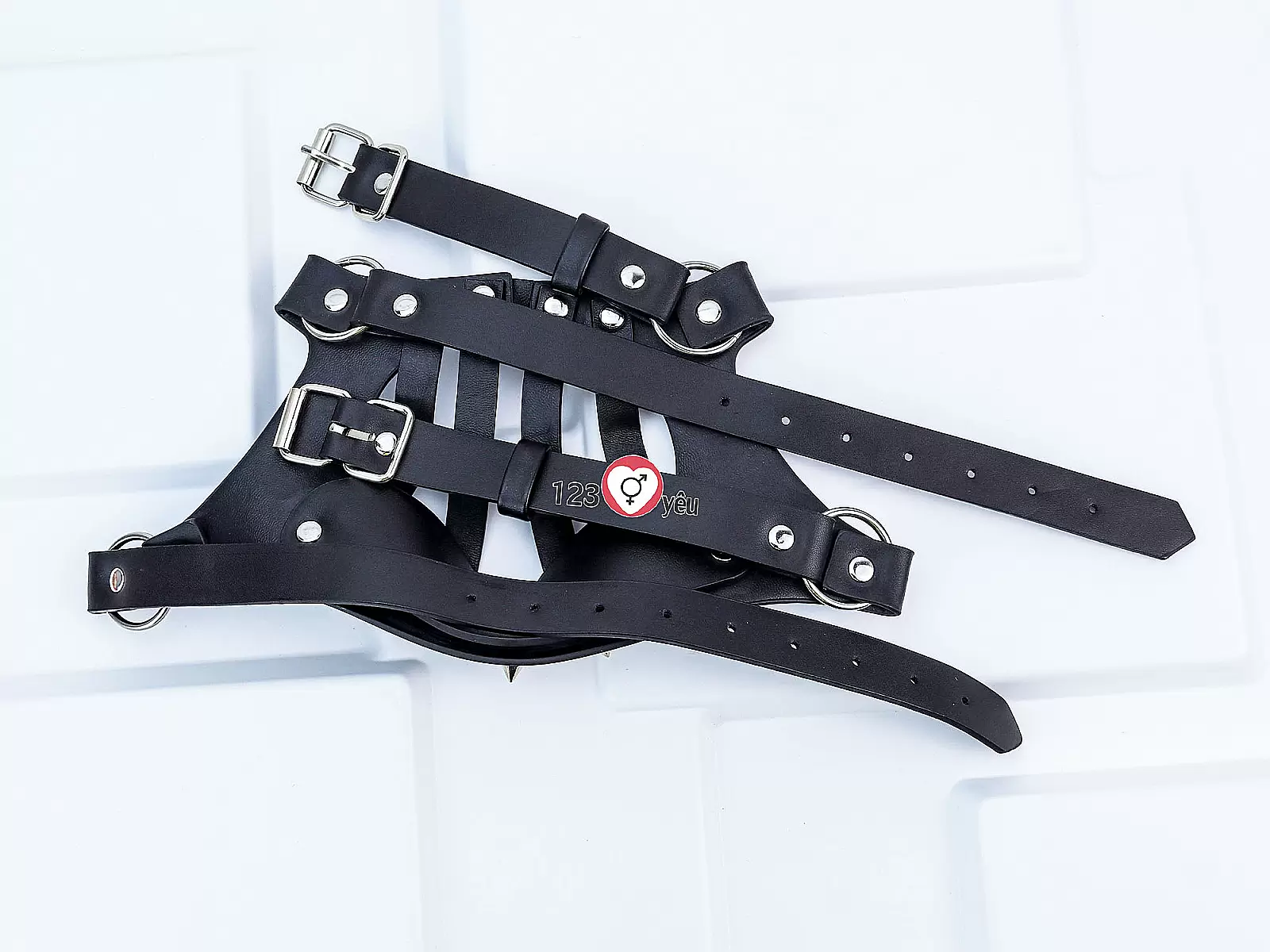 Đồ chơi tình yêu mặt nạ khóa miệng da