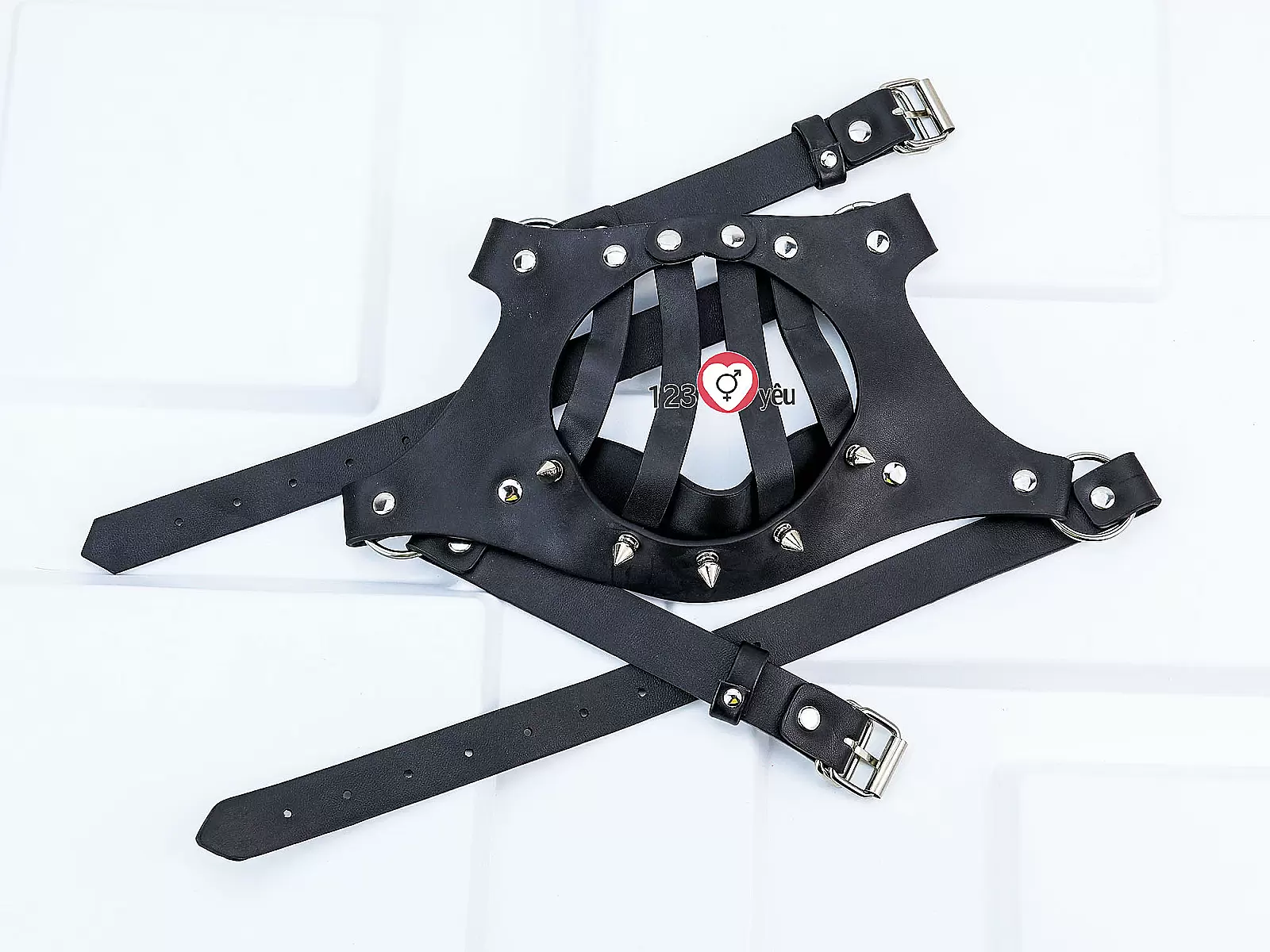 Đồ chơi tình yêu mặt nạ khóa miệng da