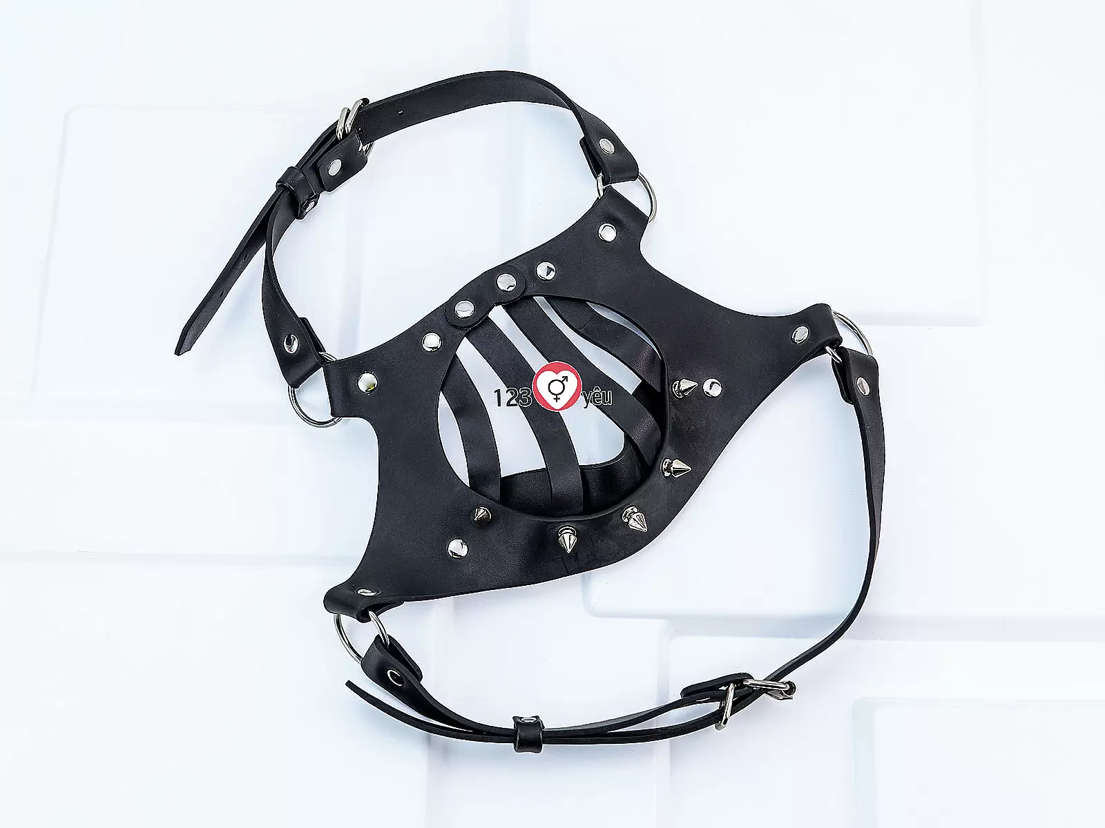 Đồ chơi tình yêu mặt nạ khóa miệng da