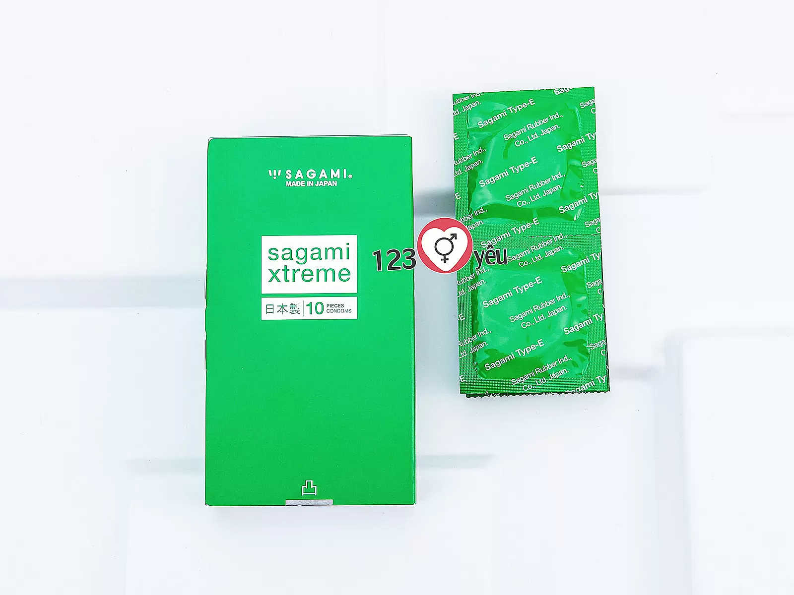 Bao cao su có gai Nhật Bản Sagami Xtreme Green Siêu Mỏng 10 bao