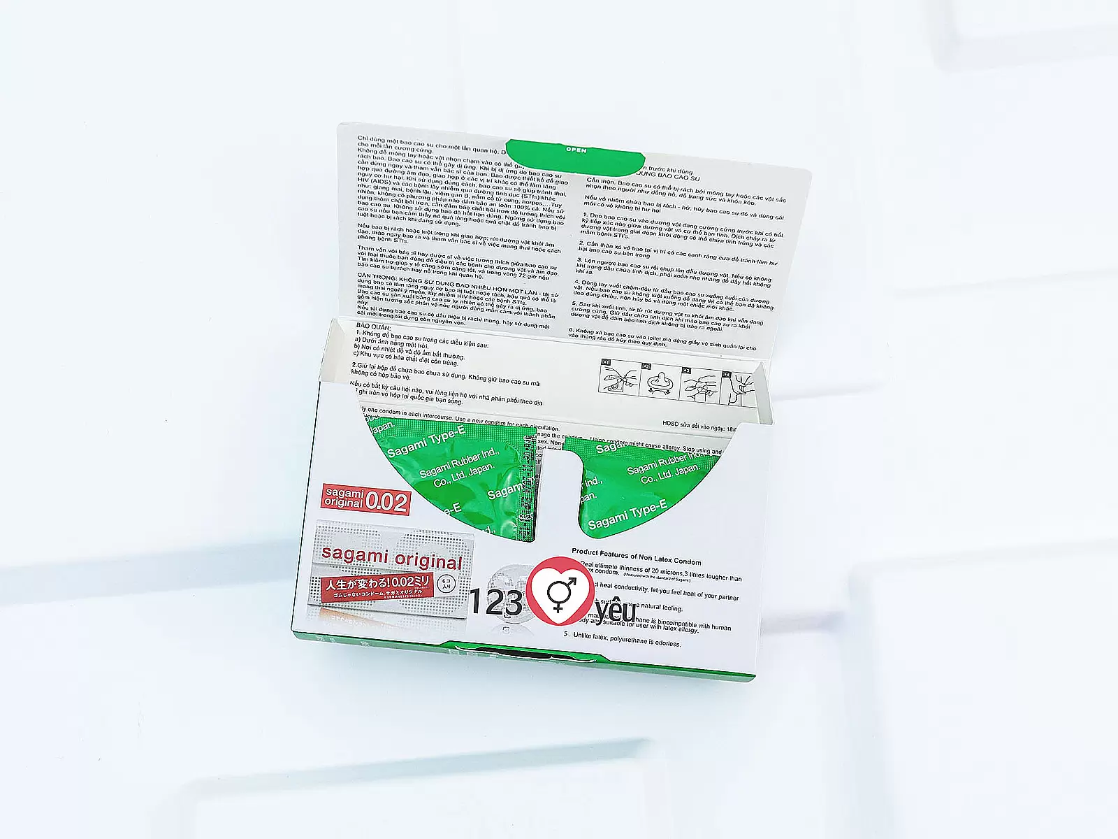 Bao cao su có gai Nhật Bản Sagami Xtreme Green Siêu Mỏng 10 bao