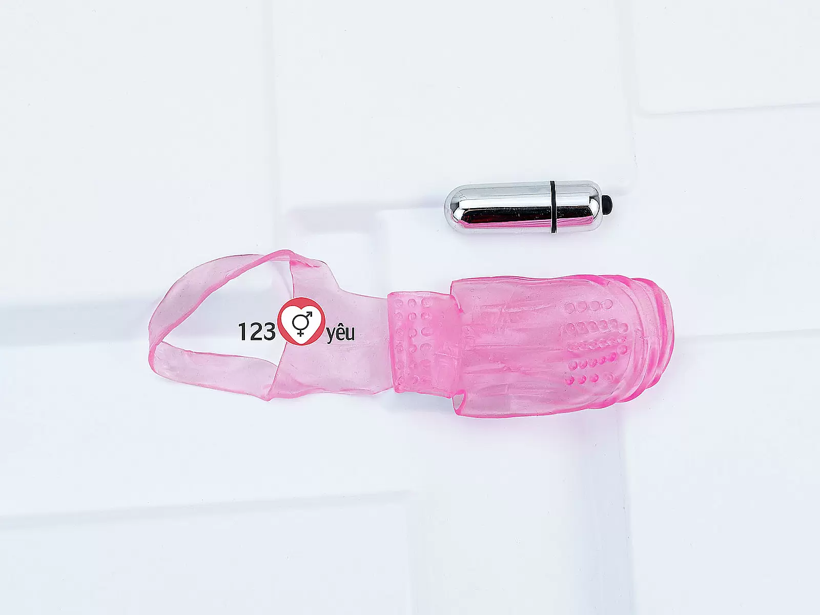 Bao silicone có rung đeo ngón tay kích thích vùng kín