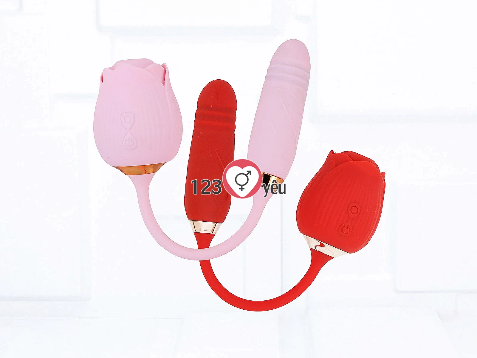 Trứng rung hoa hồng 2 đầu – lưỡi liếm + trứng thụt