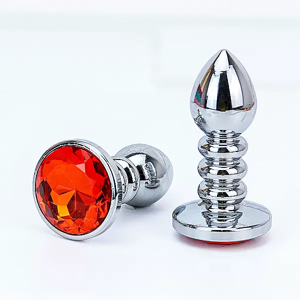 Đồ chơi kích hậu Inox xoắn ốc đuôi pha lê màu cam