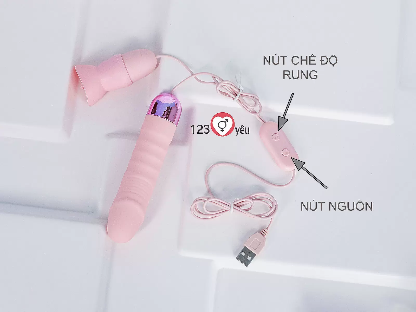 Trứng rung tình yêu 2 đầu kèm lưỡi liếm