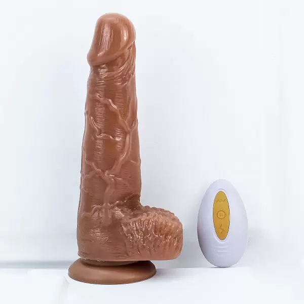 Dương vật giả có đế rung - thụt - ngoáy - phát nhiệt kèm điều khiển