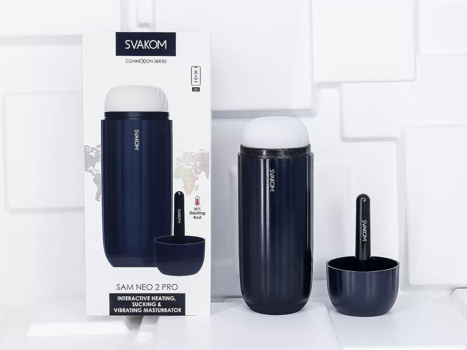 Máy thủ dâm âm đạo giả tự động Svakom Sam Neo 2 Pro phát nhiệt kết nối điều khiển toàn cầu
