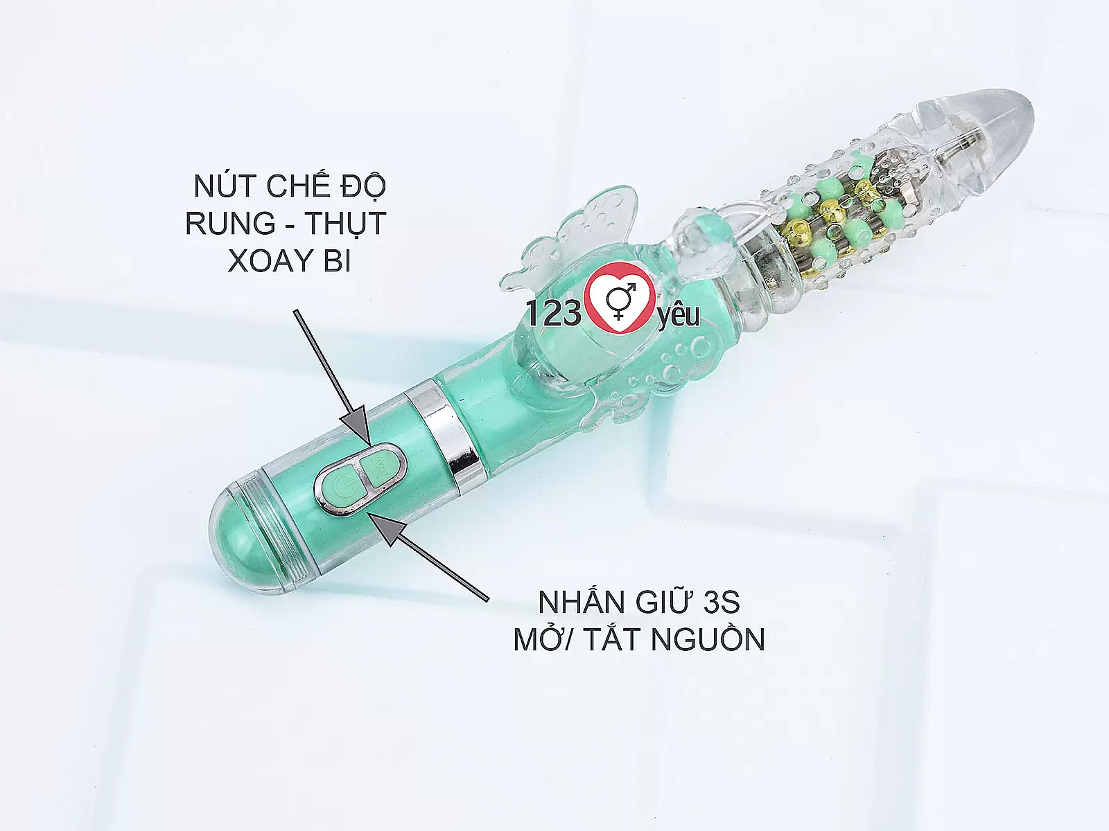 Dương vật giả rung thụt xoay bi đa năng có nhánh Mazarine