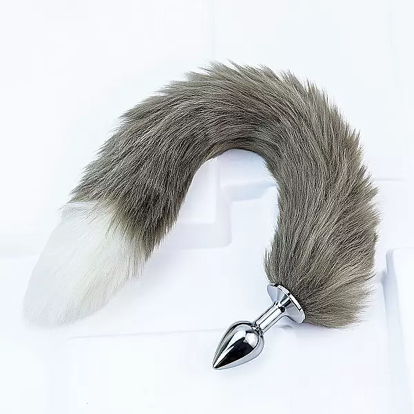Đồ chơi kích hậu inox đuôi sói xám rêu