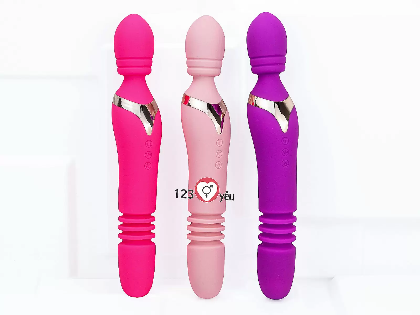 Máy massage điểm G Man Nuo phát nhiệt 2 đầu rung thụt, ngoáy pin sạc