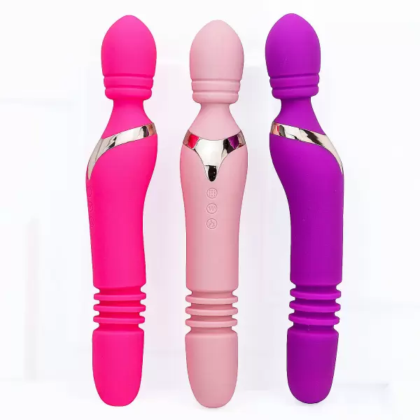 Máy massage điểm G Man Nuo phát nhiệt 2 đầu rung thụt, ngoáy pin sạc