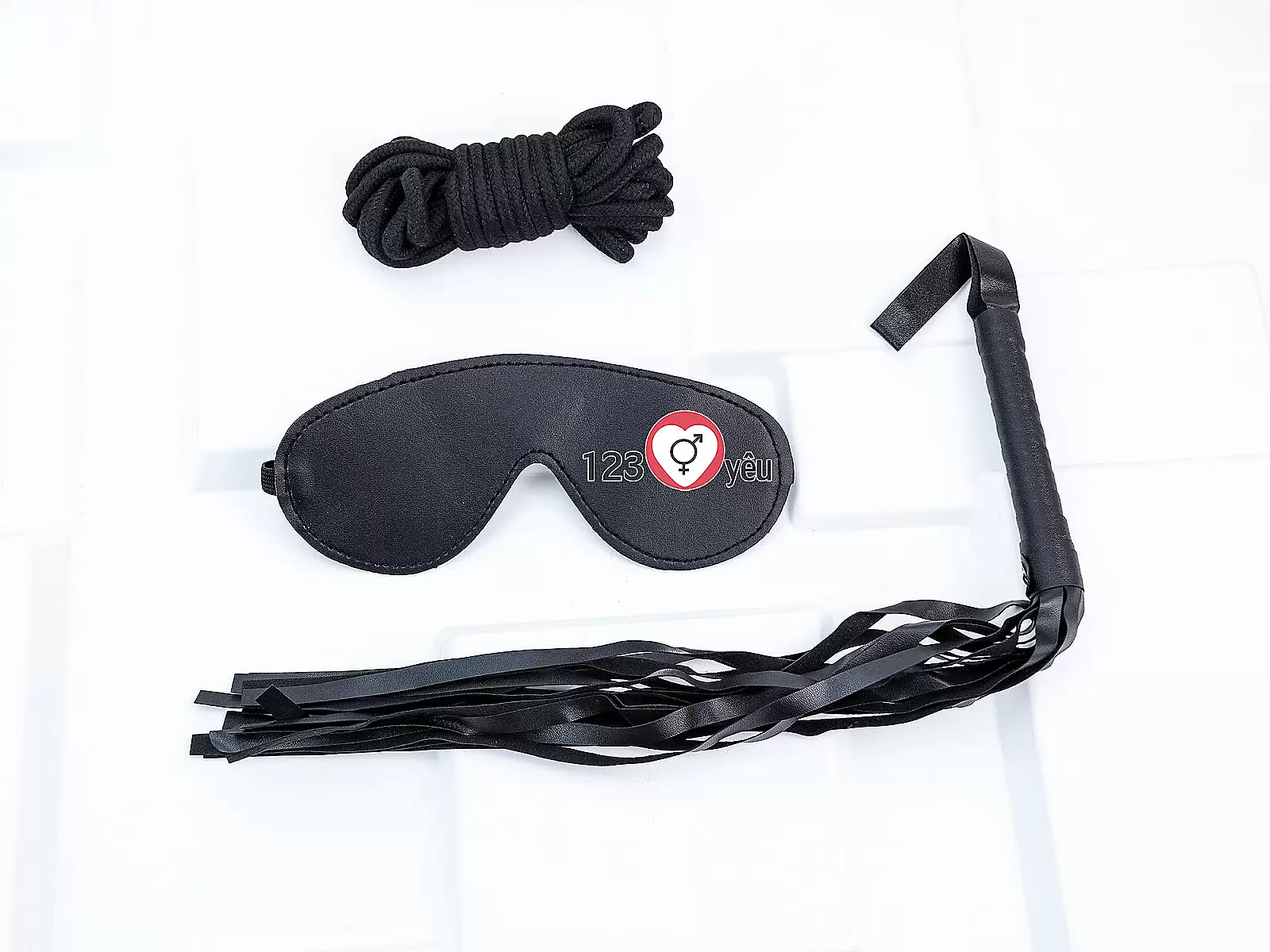 Đồ chơi bạo dâm da đen 7 món bộ phụ kiện quyến rũ cho cặp đôi thích cảm giác mạnh