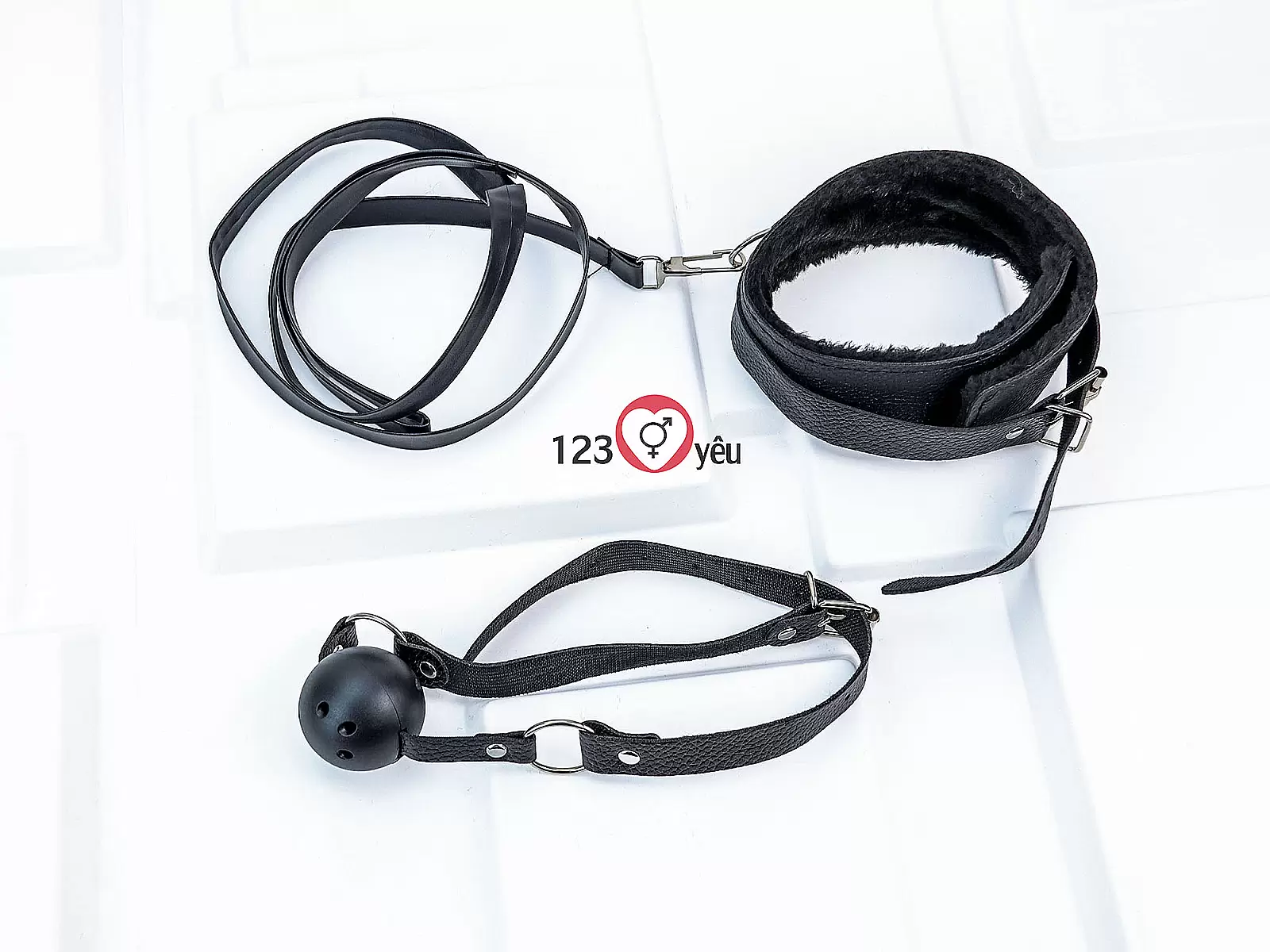 Đồ chơi bạo dâm da đen 7 món bộ phụ kiện quyến rũ cho cặp đôi thích cảm giác mạnh