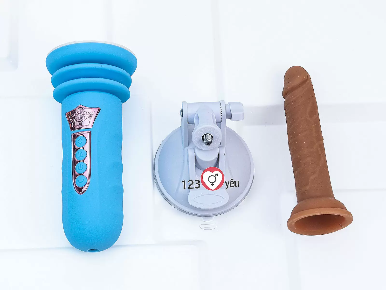 Đế gắn dương vật có đế rung thụt pin sạc (không bao gồm dương vật giả)