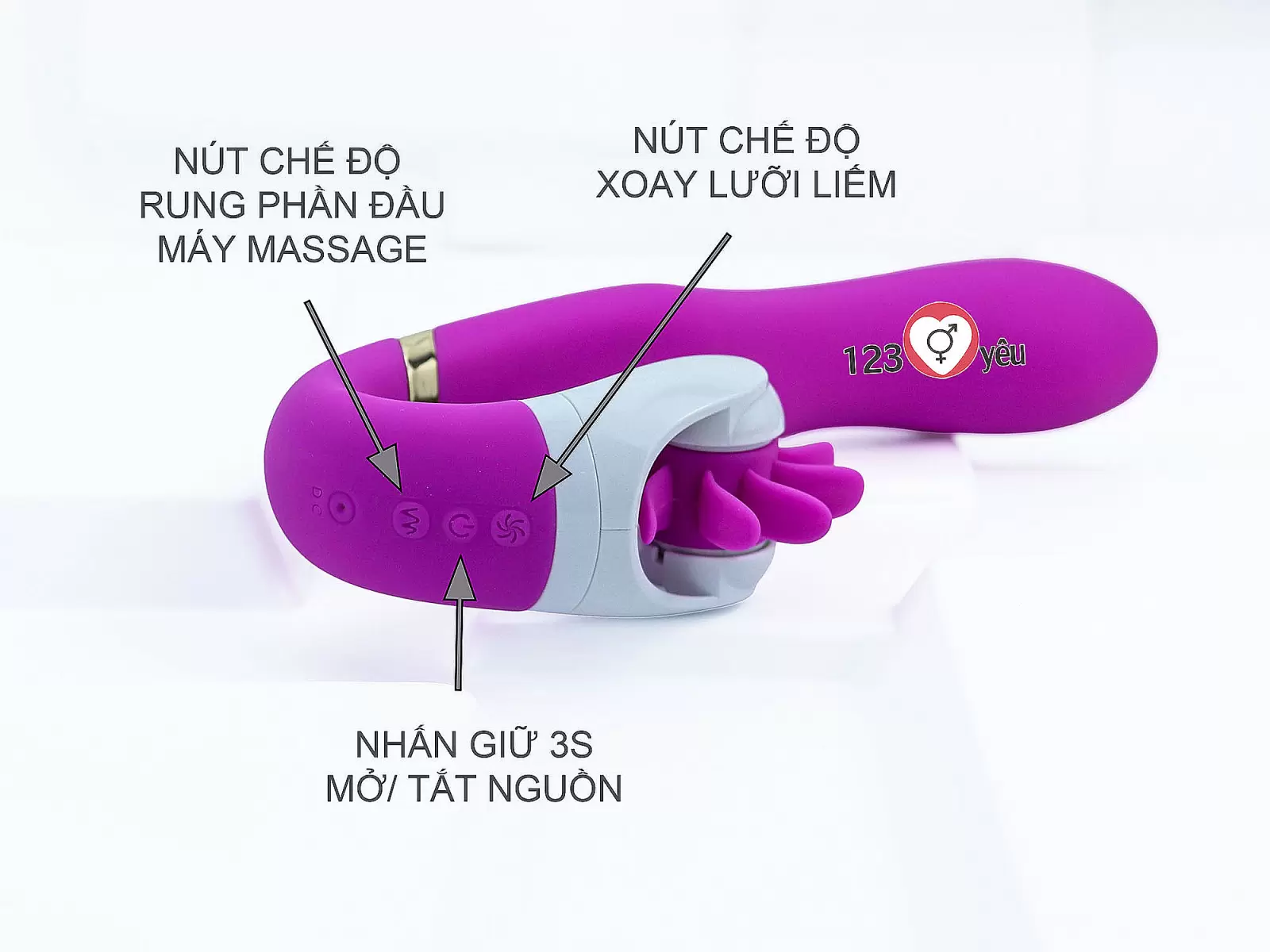 Máy mát xa lưỡi liếm rung xoay điểm G Dave 10 chế độ rung xoay
