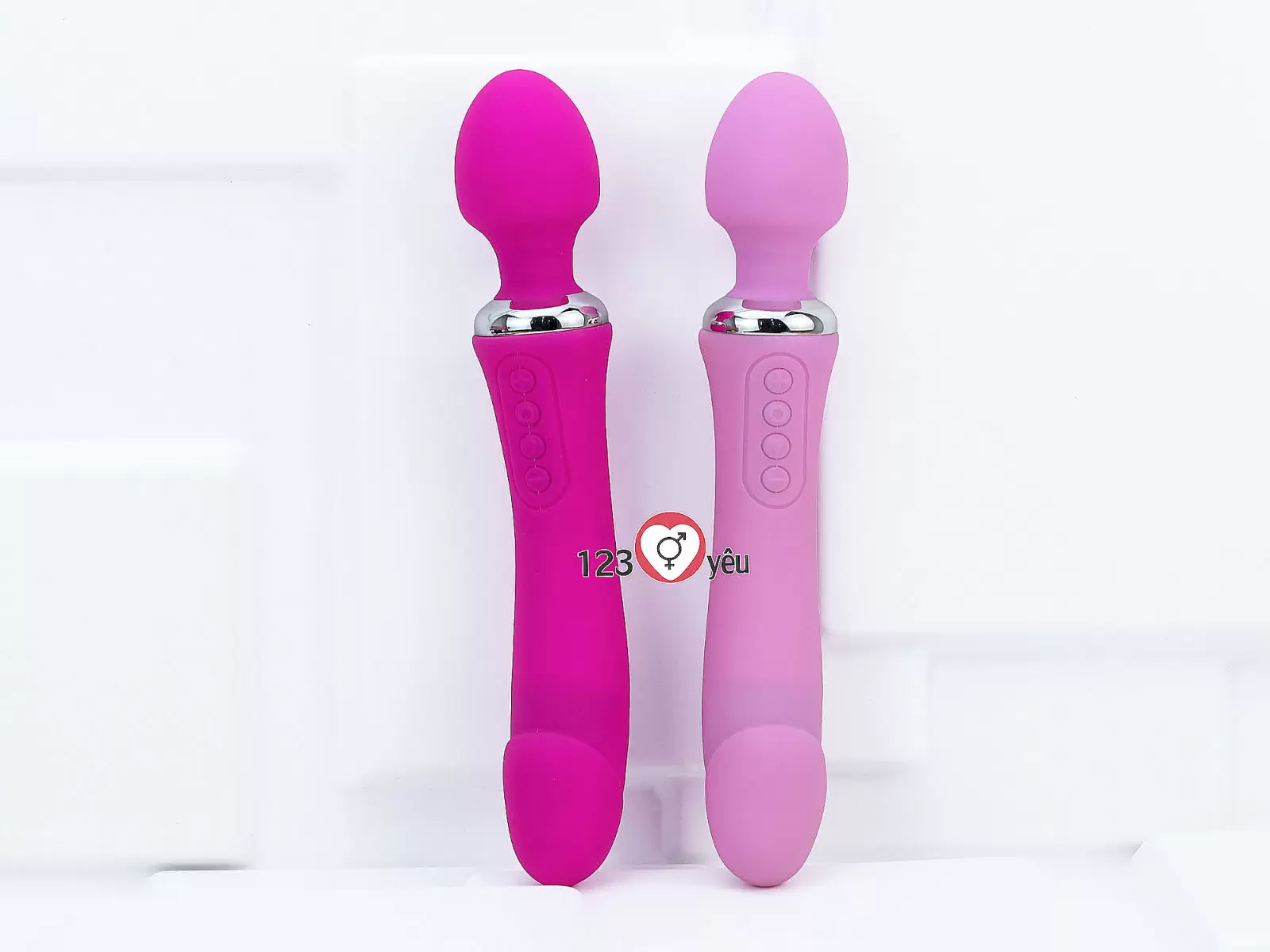 Máy mát xa điểm G phát nhiệt, rung 2 đầu Double End pin sạc
