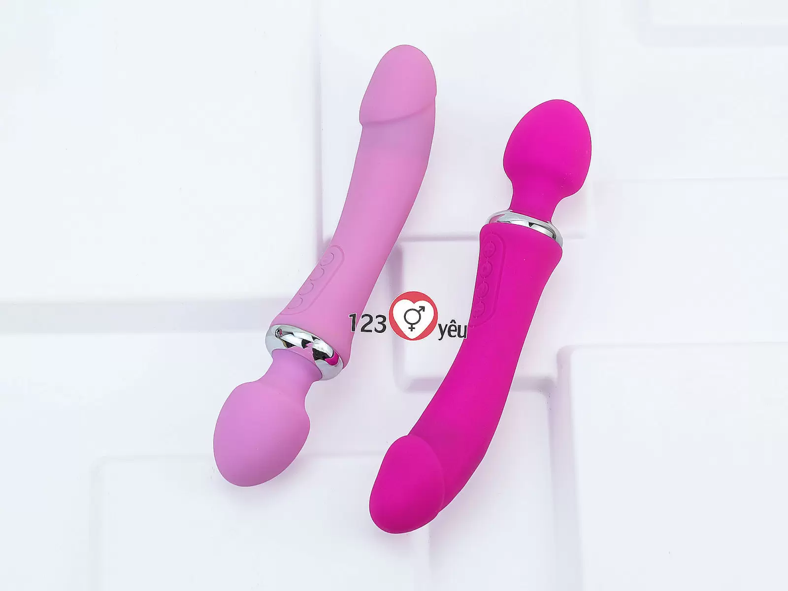 Máy mát xa điểm G phát nhiệt, rung 2 đầu Double End pin sạc