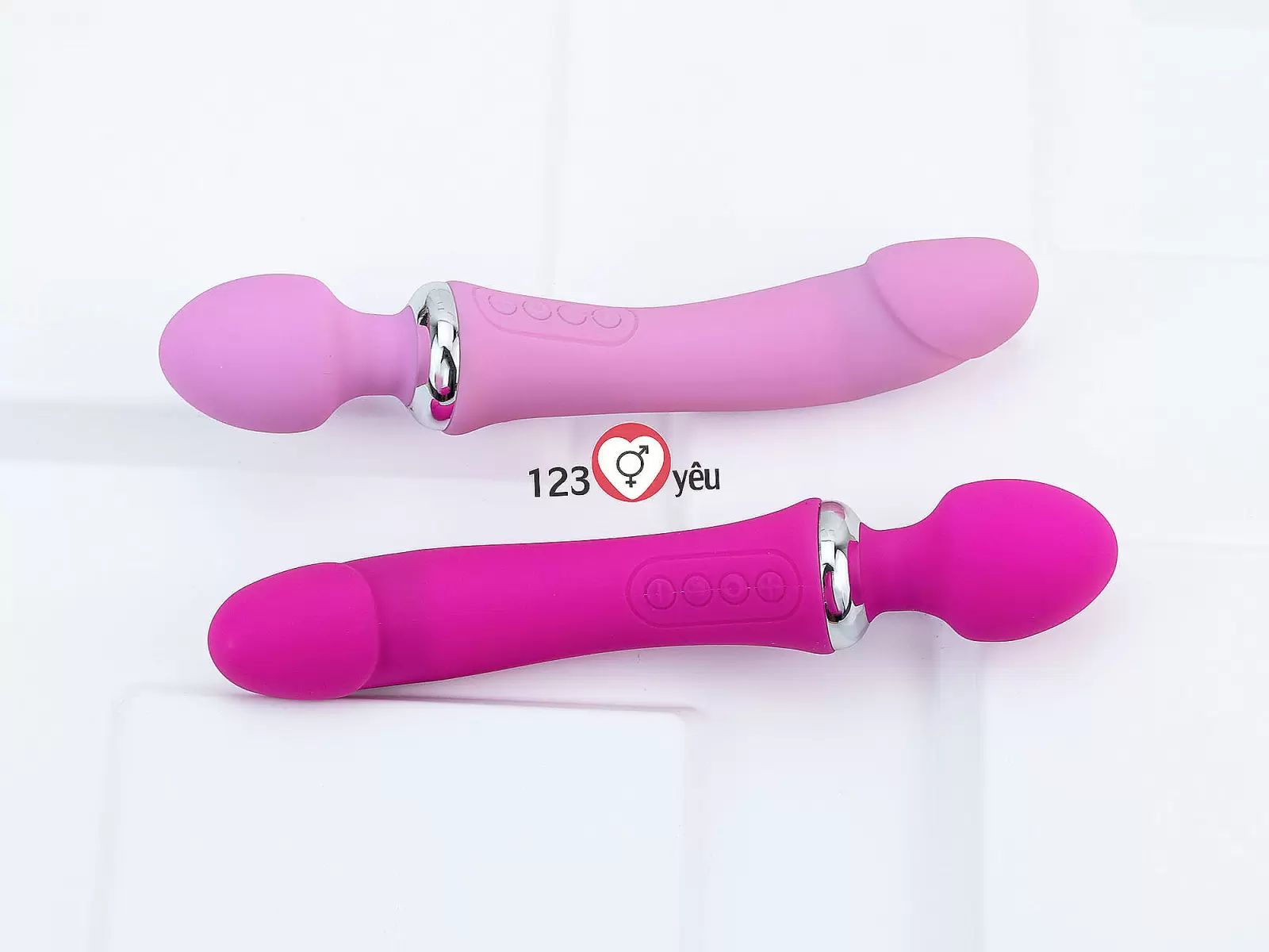 Máy mát xa điểm G phát nhiệt, rung 2 đầu Double End pin sạc