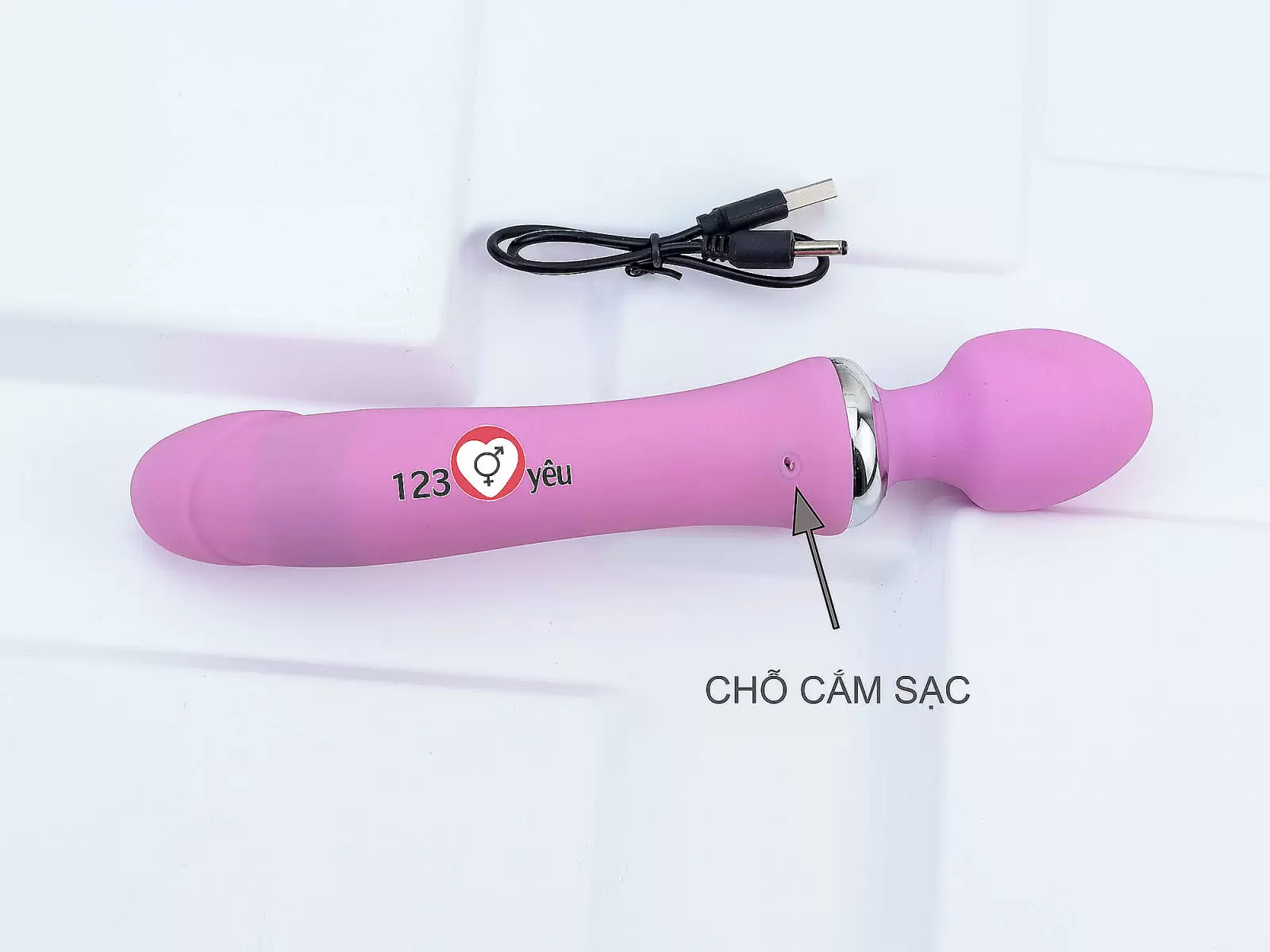 Máy mát xa điểm G phát nhiệt, rung 2 đầu Double End pin sạc
