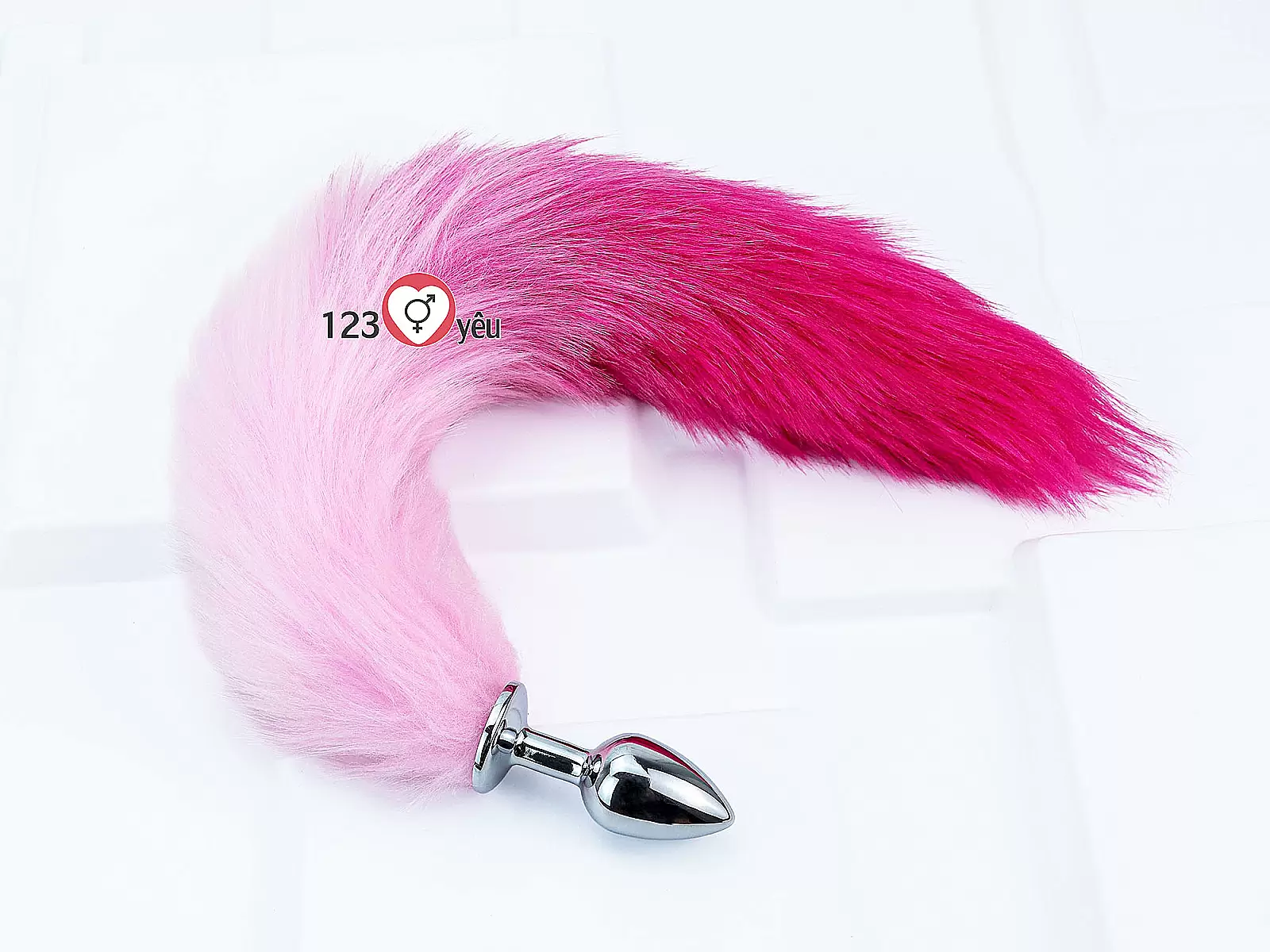 Dụng cụ kích thích hậu môn inox đuôi chồn hồng